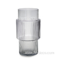 Wholesale clear Big Ribbed Glass Vase candle holder